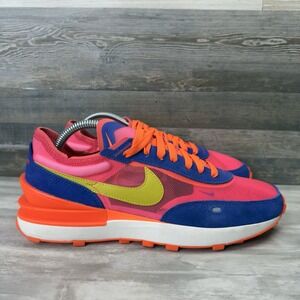 NIKE Women's Waffle One Racer Size 10 Running Shoes Blue Pink Athletic Trainers